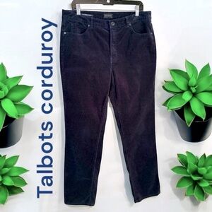 Talbots-women’s size 12 stretch straight leg corduroy pants. Midnight blue. EUC!